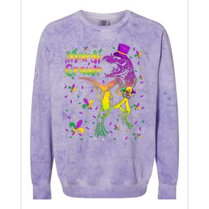 Funny Mardi Gras Festival Grawr Dinosaur Colorblast Crewneck Sweatshirt