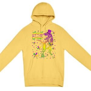 Funny Mardi Gras Festival Grawr Dinosaur Premium Pullover Hoodie