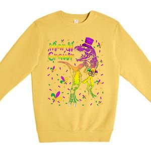 Funny Mardi Gras Festival Grawr Dinosaur Premium Crewneck Sweatshirt