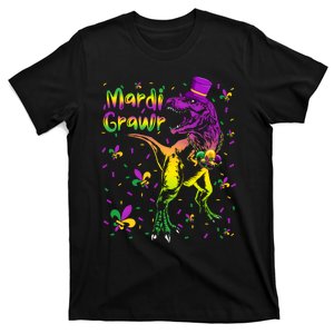 Funny Mardi Gras Festival Grawr Dinosaur T-Shirt