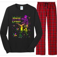 Funny Mardi Gras Festival Grawr Dinosaur Long Sleeve Pajama Set