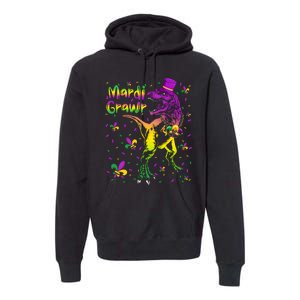 Funny Mardi Gras Festival Grawr Dinosaur Premium Hoodie