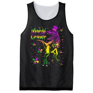 Funny Mardi Gras Festival Grawr Dinosaur Mesh Reversible Basketball Jersey Tank