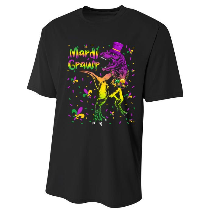 Funny Mardi Gras Festival Grawr Dinosaur Performance Sprint T-Shirt