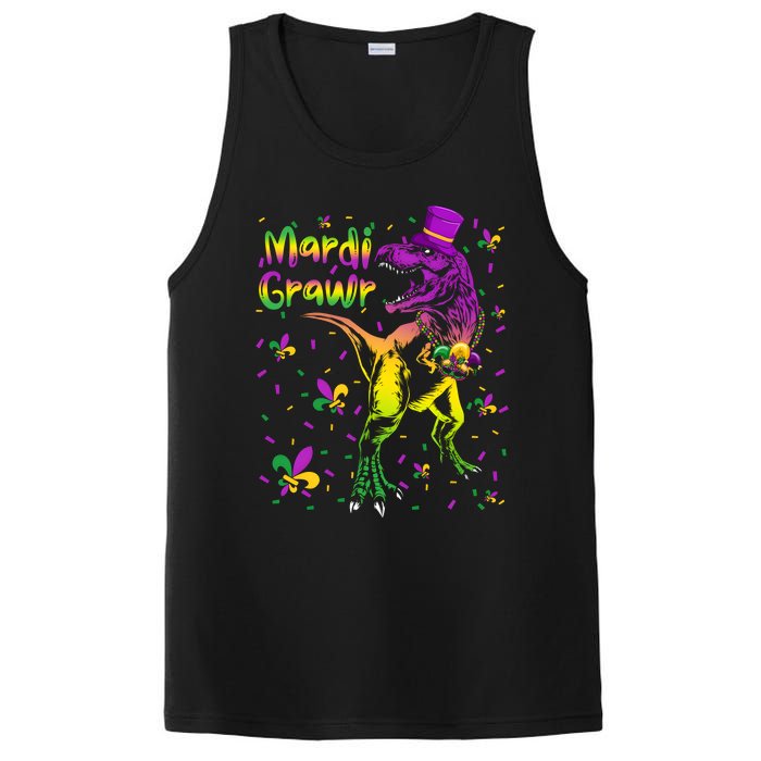 Funny Mardi Gras Festival Grawr Dinosaur PosiCharge Competitor Tank