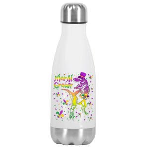 Funny Mardi Gras Festival Grawr Dinosaur Stainless Steel Insulated Water Bottle