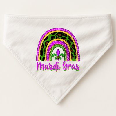 Funny Mardi Gras Parade Outfit Jester Rainbow Wo Girl USA-Made Doggie Bandana