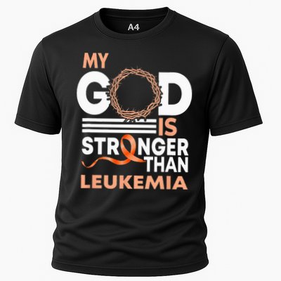 Faith My God Is Stronger Than Leukemia Awareness Ribbon Performance Shirt