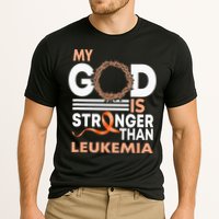 Faith My God Is Stronger Than Leukemia Awareness Ribbon Cooling Performance Crew T-Shirt