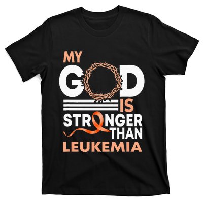 Faith My God Is Stronger Than Leukemia Awareness Ribbon T-Shirt