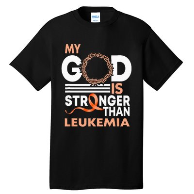 Faith My God Is Stronger Than Leukemia Awareness Ribbon Tall T-Shirt