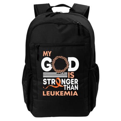 Faith My God Is Stronger Than Leukemia Awareness Ribbon Backpack