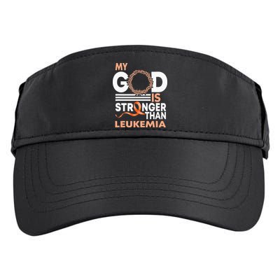 Faith My God Is Stronger Than Leukemia Awareness Ribbon Adult Drive Performance Visor