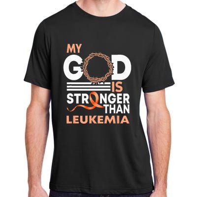 Faith My God Is Stronger Than Leukemia Awareness Ribbon Adult ChromaSoft Performance T-Shirt