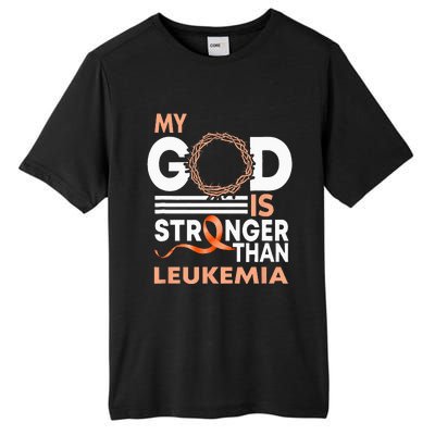 Faith My God Is Stronger Than Leukemia Awareness Ribbon Tall Fusion ChromaSoft Performance T-Shirt