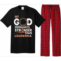 Faith My God Is Stronger Than Leukemia Awareness Ribbon Pajama Set