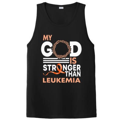 Faith My God Is Stronger Than Leukemia Awareness Ribbon PosiCharge Competitor Tank