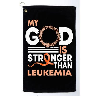 Faith My God Is Stronger Than Leukemia Awareness Ribbon Golf Towel