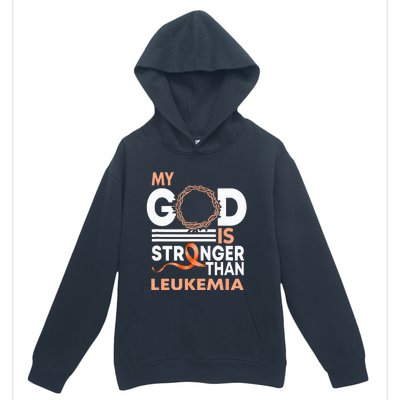 Faith My God Is Stronger Than Leukemia Awareness Ribbon Urban Pullover Hoodie