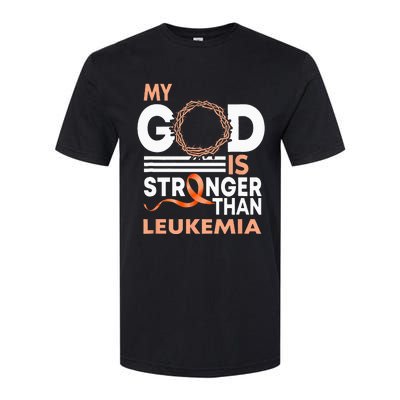 Faith My God Is Stronger Than Leukemia Awareness Ribbon Softstyle CVC T-Shirt