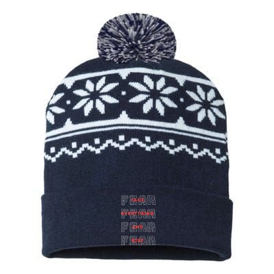 Fearless, Motivational Gym, No Fear, Courage, Phrase/Quote USA-Made Snowflake Beanie