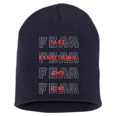 Fearless, Motivational Gym, No Fear, Courage, Phrase/Quote Short Acrylic Beanie