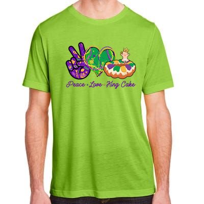 Funny Mardi Gras Peace Love King Cake Adult ChromaSoft Performance T-Shirt