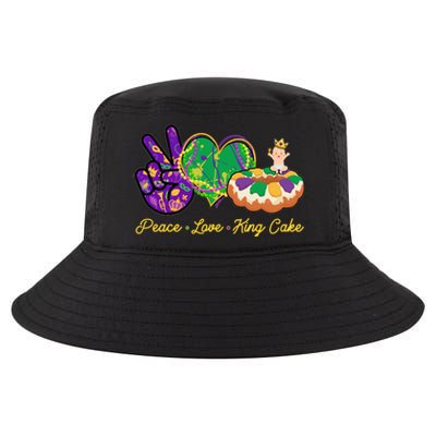 Funny Mardi Gras Peace Love King Cake Cool Comfort Performance Bucket Hat