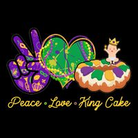 Funny Mardi Gras Peace Love King Cake Impact Tech Backpack