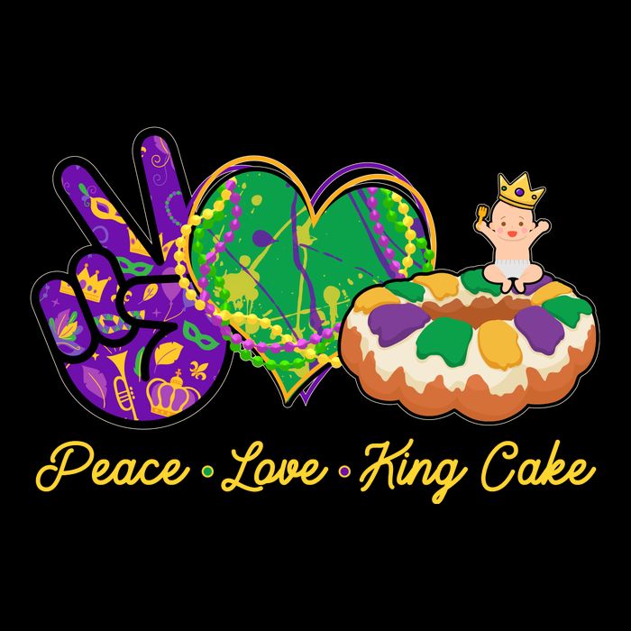 Funny Mardi Gras Peace Love King Cake Impact Tech Backpack