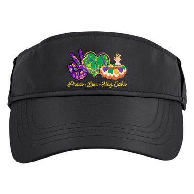 Funny Mardi Gras Peace Love King Cake Adult Drive Performance Visor
