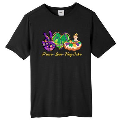 Funny Mardi Gras Peace Love King Cake Tall Fusion ChromaSoft Performance T-Shirt