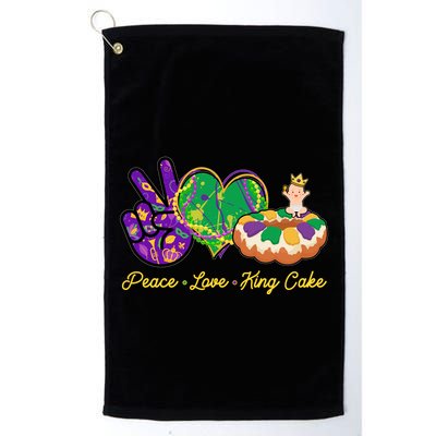 Funny Mardi Gras Peace Love King Cake Golf Towel