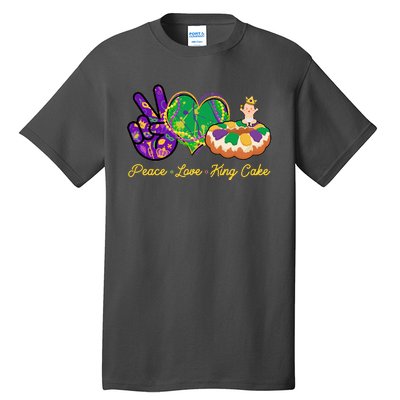 Funny Mardi Gras Peace Love King Cake Tall T-Shirt