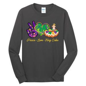 Funny Mardi Gras Peace Love King Cake Tall Long Sleeve T-Shirt