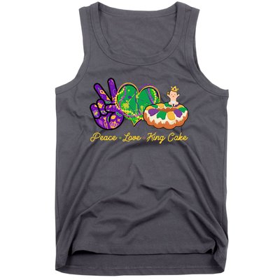 Funny Mardi Gras Peace Love King Cake Tank Top