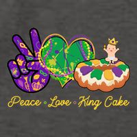 Funny Mardi Gras Peace Love King Cake Vector Backpack