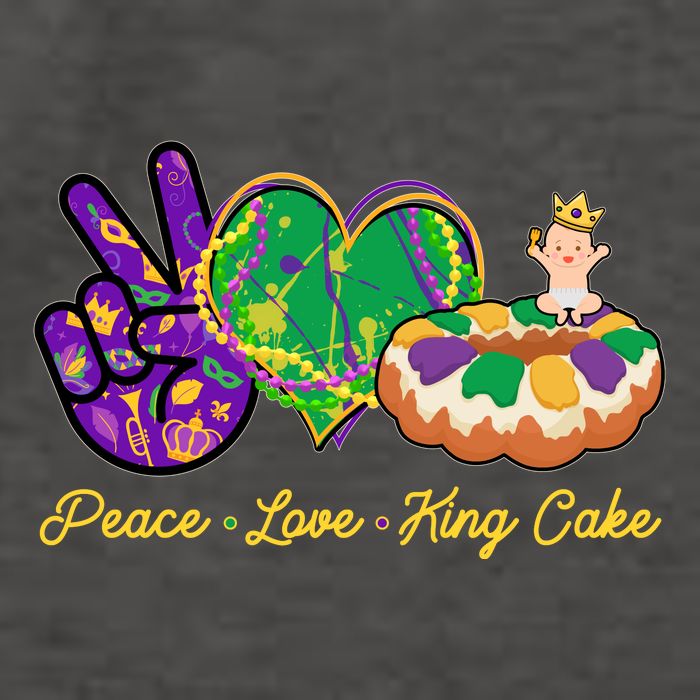 Funny Mardi Gras Peace Love King Cake Vector Backpack