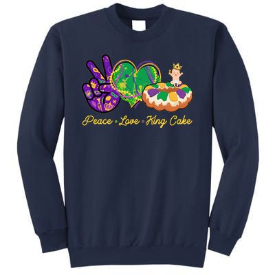 Funny Mardi Gras Peace Love King Cake Sweatshirt