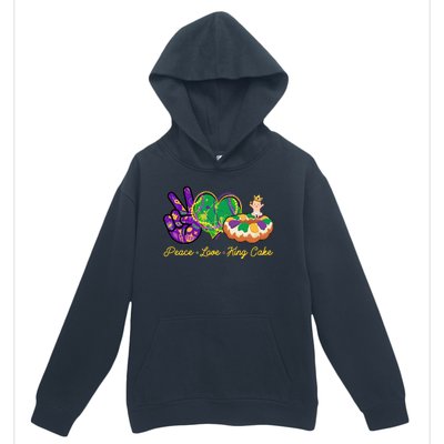 Funny Mardi Gras Peace Love King Cake Urban Pullover Hoodie