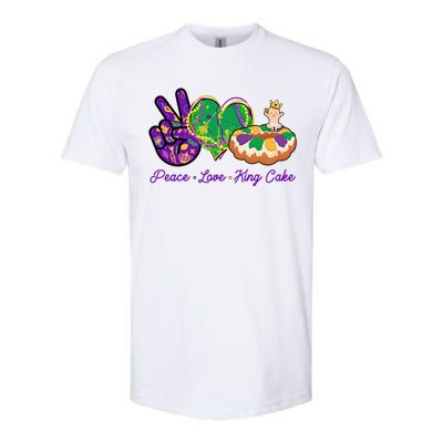 Funny Mardi Gras Peace Love King Cake Softstyle® CVC T-Shirt