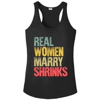 Funny Marriage Gift Real Marry Shrinks Bride Gift Ladies PosiCharge Competitor Racerback Tank