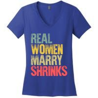 Funny Marriage Gift Real Marry Shrinks Bride Gift Women's V-Neck T-Shirt