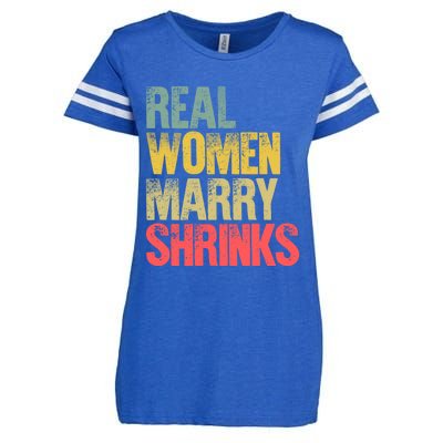 Funny Marriage Gift Real Marry Shrinks Bride Gift Enza Ladies Jersey Football T-Shirt