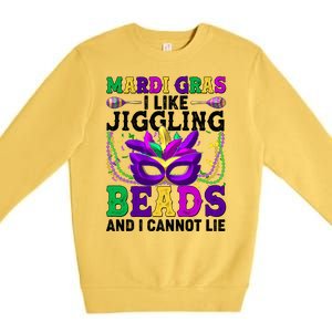 Funny Mardi Gras I Like Jiggling Beads And I Cannot Lie Premium Crewneck Sweatshirt