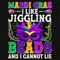 Funny Mardi Gras I Like Jiggling Beads And I Cannot Lie Ladies PosiCharge Tri-Blend Wicking Tank