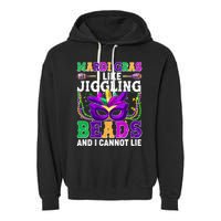 Funny Mardi Gras I Like Jiggling Beads And I Cannot Lie Garment-Dyed Fleece Hoodie