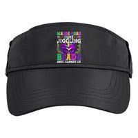 Funny Mardi Gras I Like Jiggling Beads And I Cannot Lie Adult Drive Performance Visor