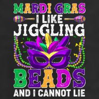 Funny Mardi Gras I Like Jiggling Beads And I Cannot Lie Adult Drive Performance Visor
