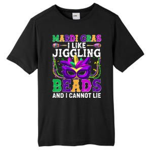 Funny Mardi Gras I Like Jiggling Beads And I Cannot Lie Tall Fusion ChromaSoft Performance T-Shirt